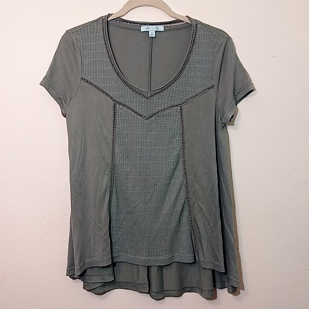 She & Sky Mint Green Flowy Thermal Top
